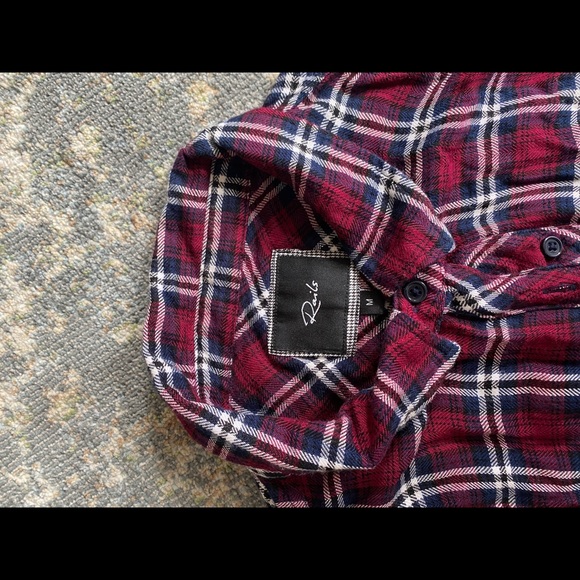 Rails maroon and navy plaid button up - Picture 2 of 2